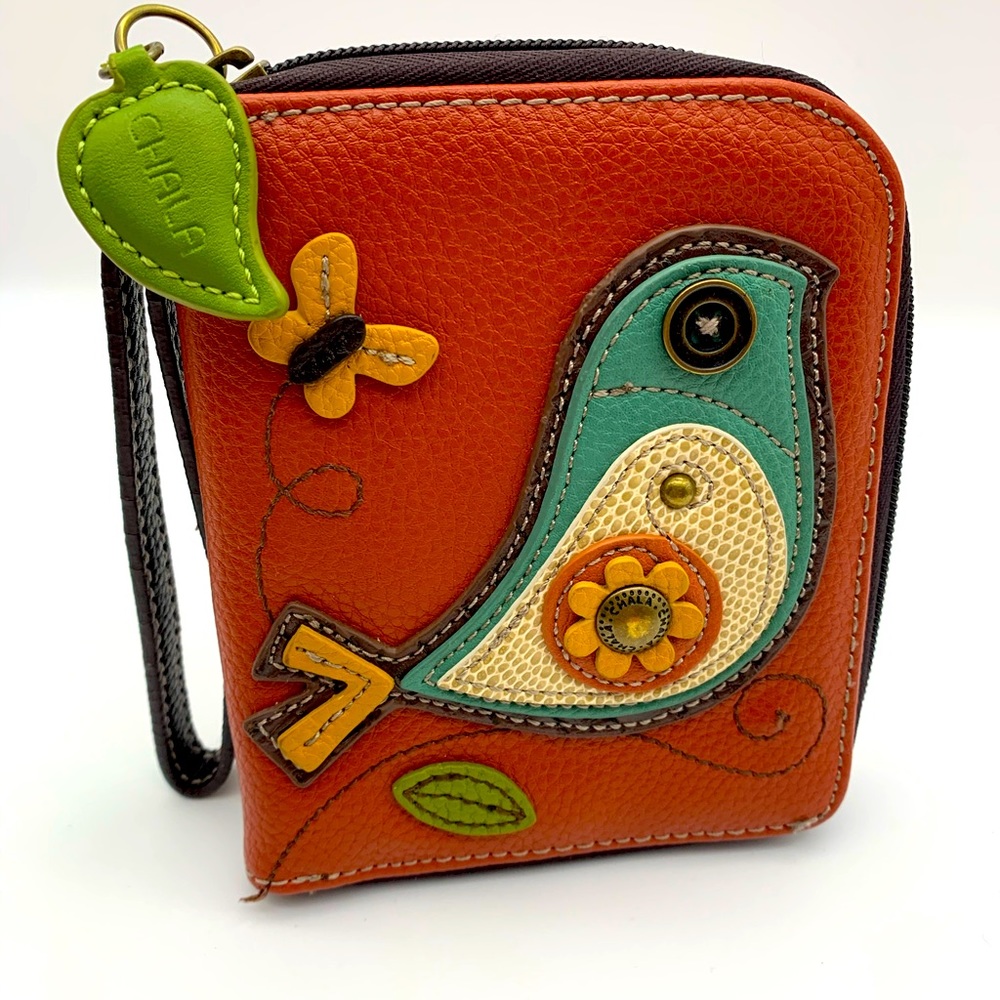 Beautiful Chala wallet! Leather with bird details